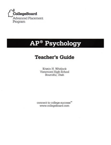TEACHER’S GUIDE TO ADVANCED PLACEMENT COURSES IN PSYCHOLOGY