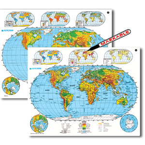 SCULPTURAL RELIEF WORLD DESK MAP